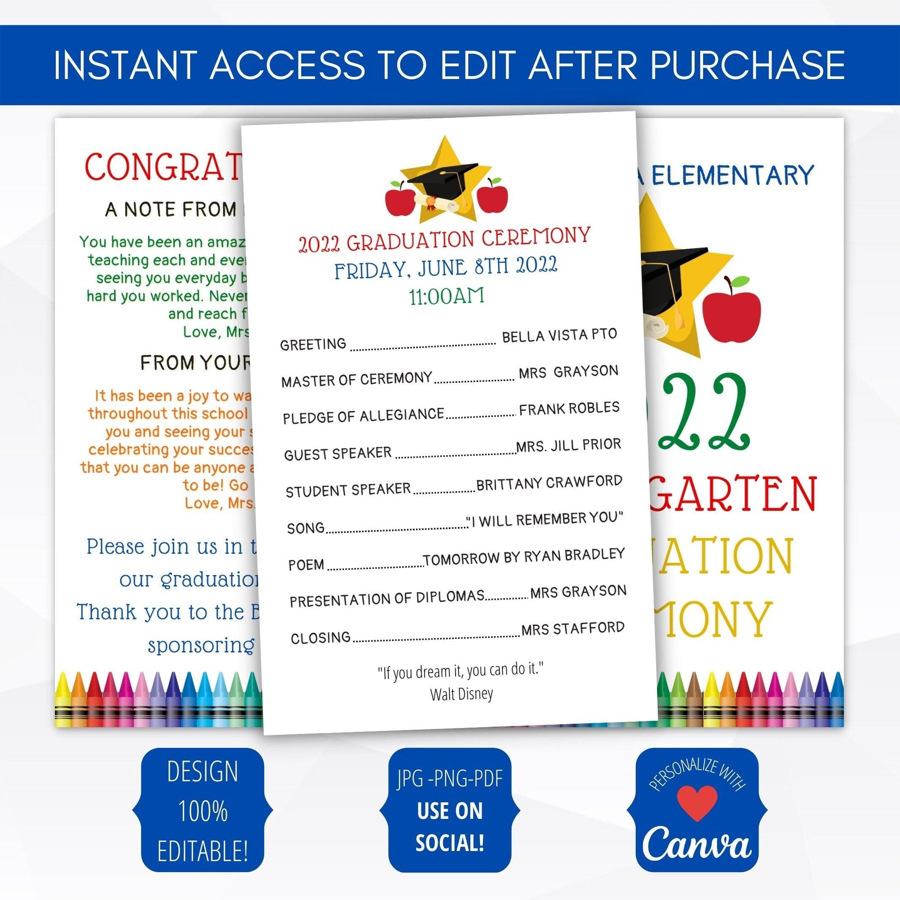 Preschool Graduation Program Template Graduation Program Template,
