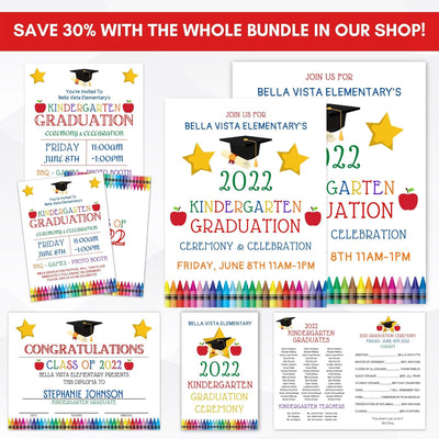 school pto pta ptc graduation ceremony invitation sign program certificate diploma bundle