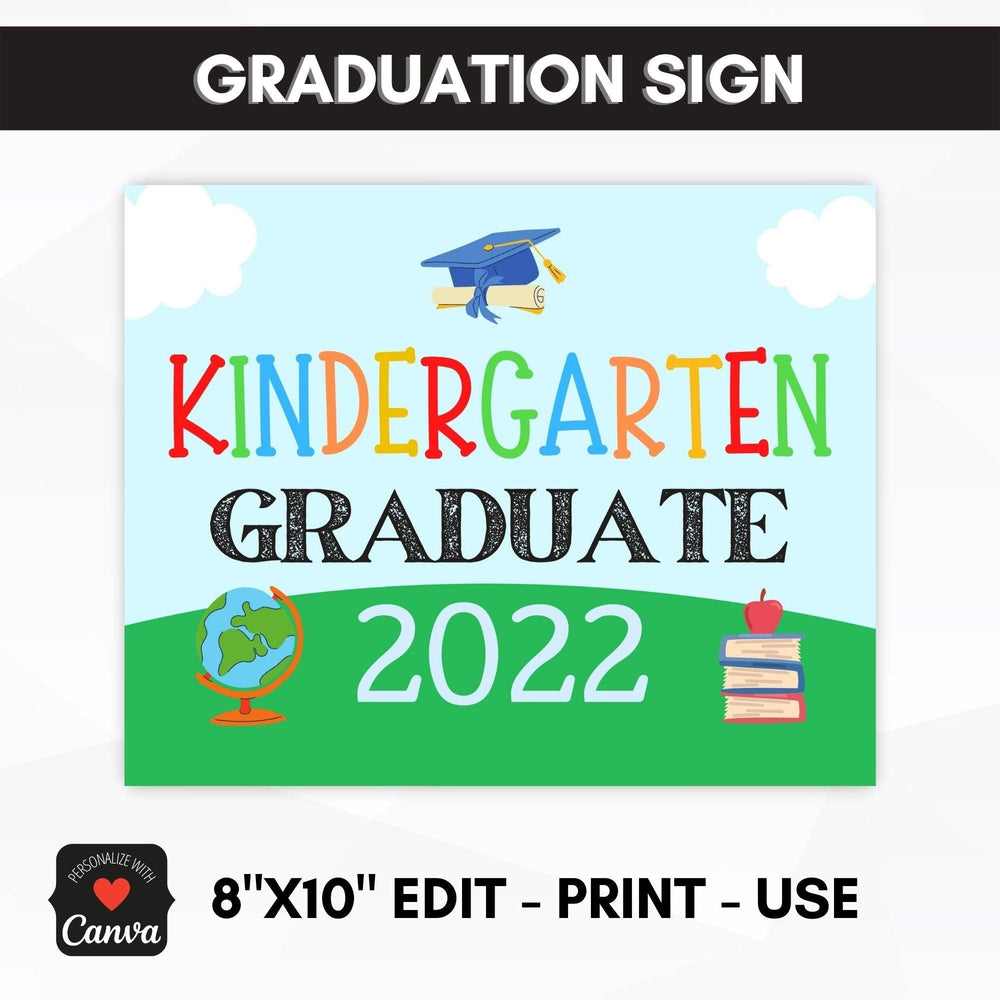 Customizable Kindergarten Graduation Sign - Simple Desert Designs