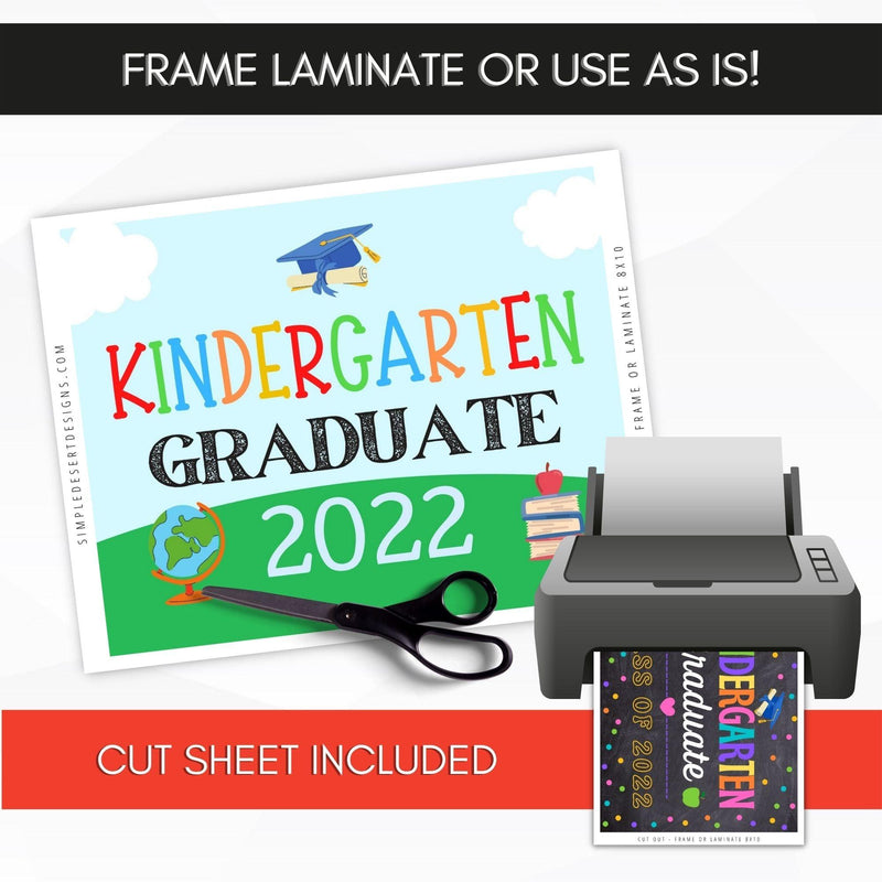 Kinder Graduation Sign Customizable Kindergarten Graduation Sign - Simple Desert Designs