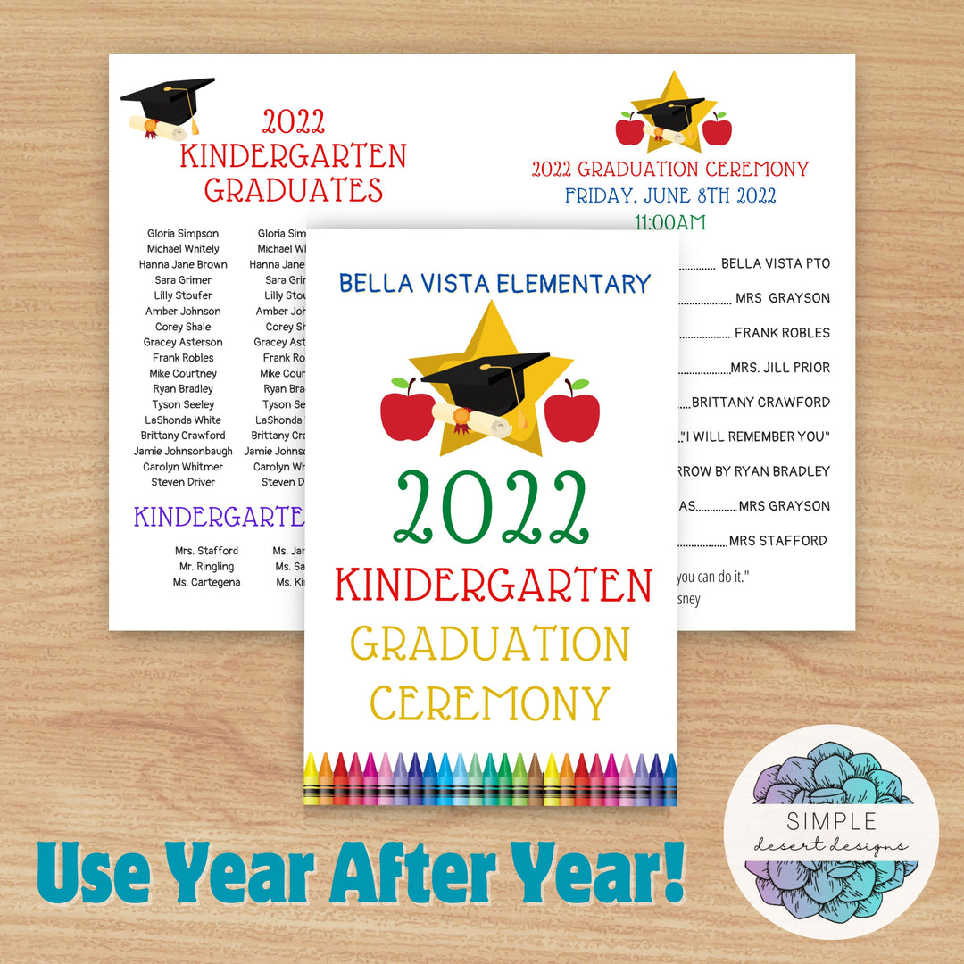 Future is Bright Graduation Ceremony Program Editable Template | Simple ...