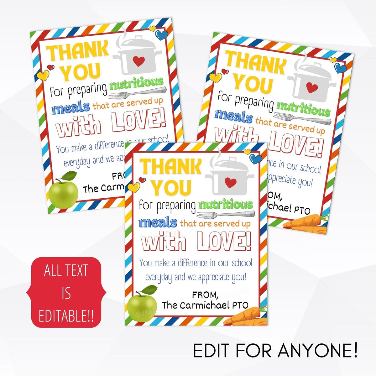 Kitchen Staff Appreciation Tag - Simple Desert Designs