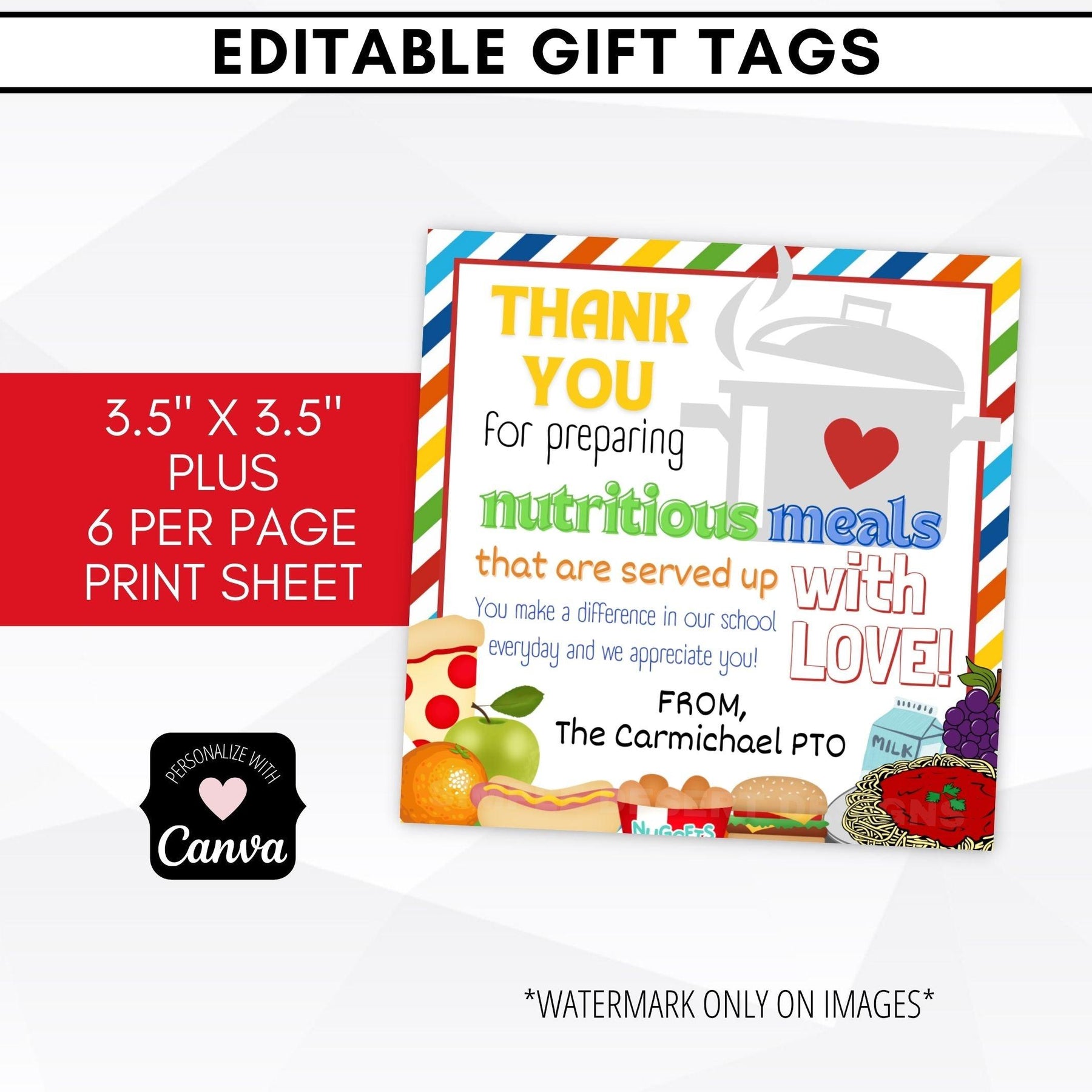 Kitchen Staff Appreciation Tag Square – Simple Desert Designs