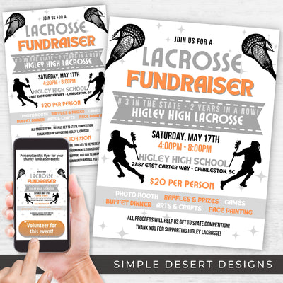 customizable lacrosse fundraiser flyers