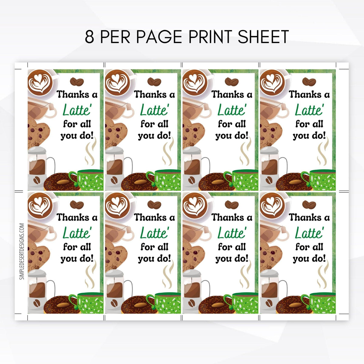Coffee Favor Tags for Teacher Appreciation - Simple Desert Designs