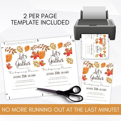 printable let's gather invitation