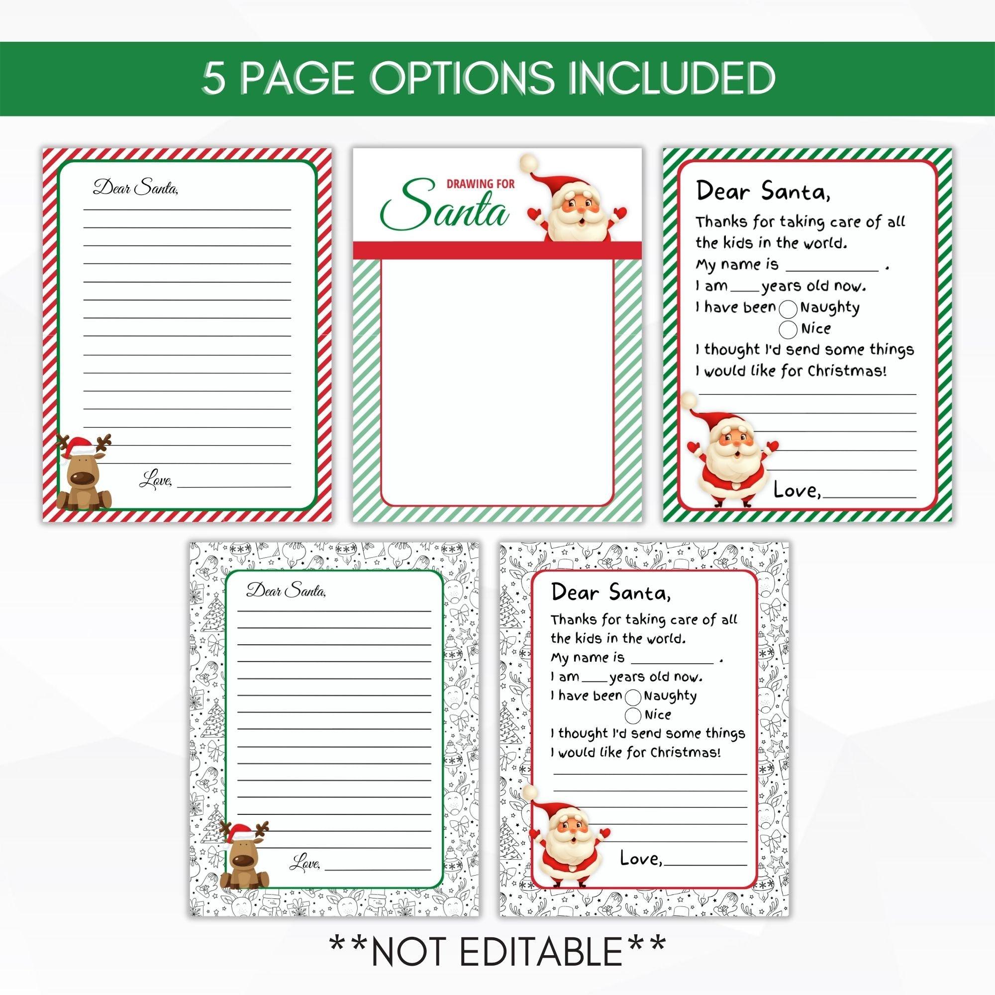 dear santa letter coloring page