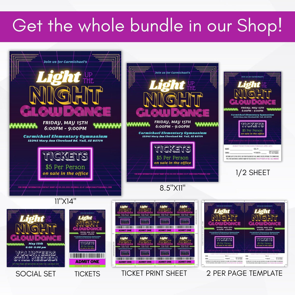 Glow Dance Party Invitation Template - Simple Desert Designs
