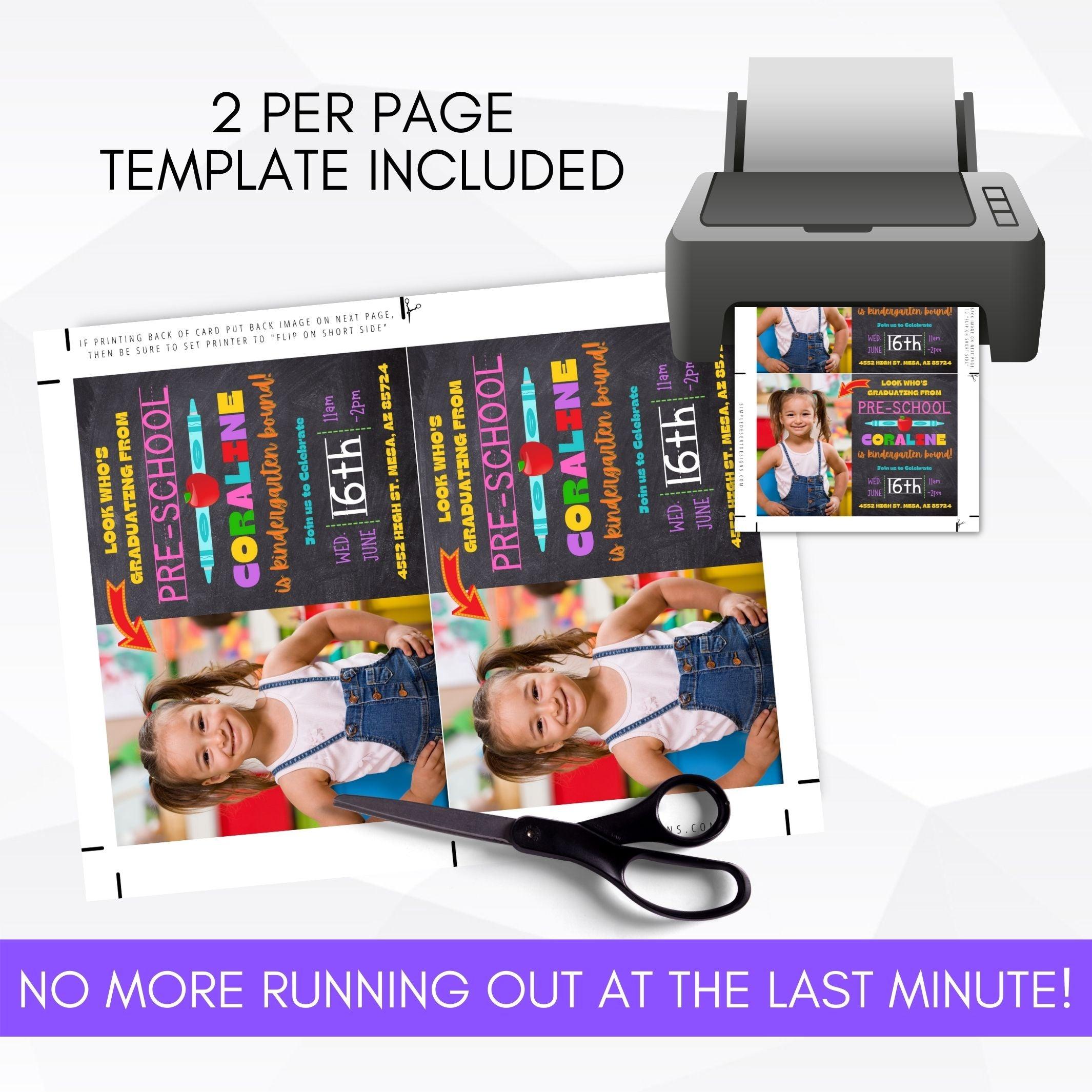 printable digital download graduation announcement elementary classroom graduation invitation announcement