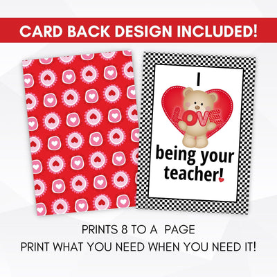 set of printable valentines cards for students