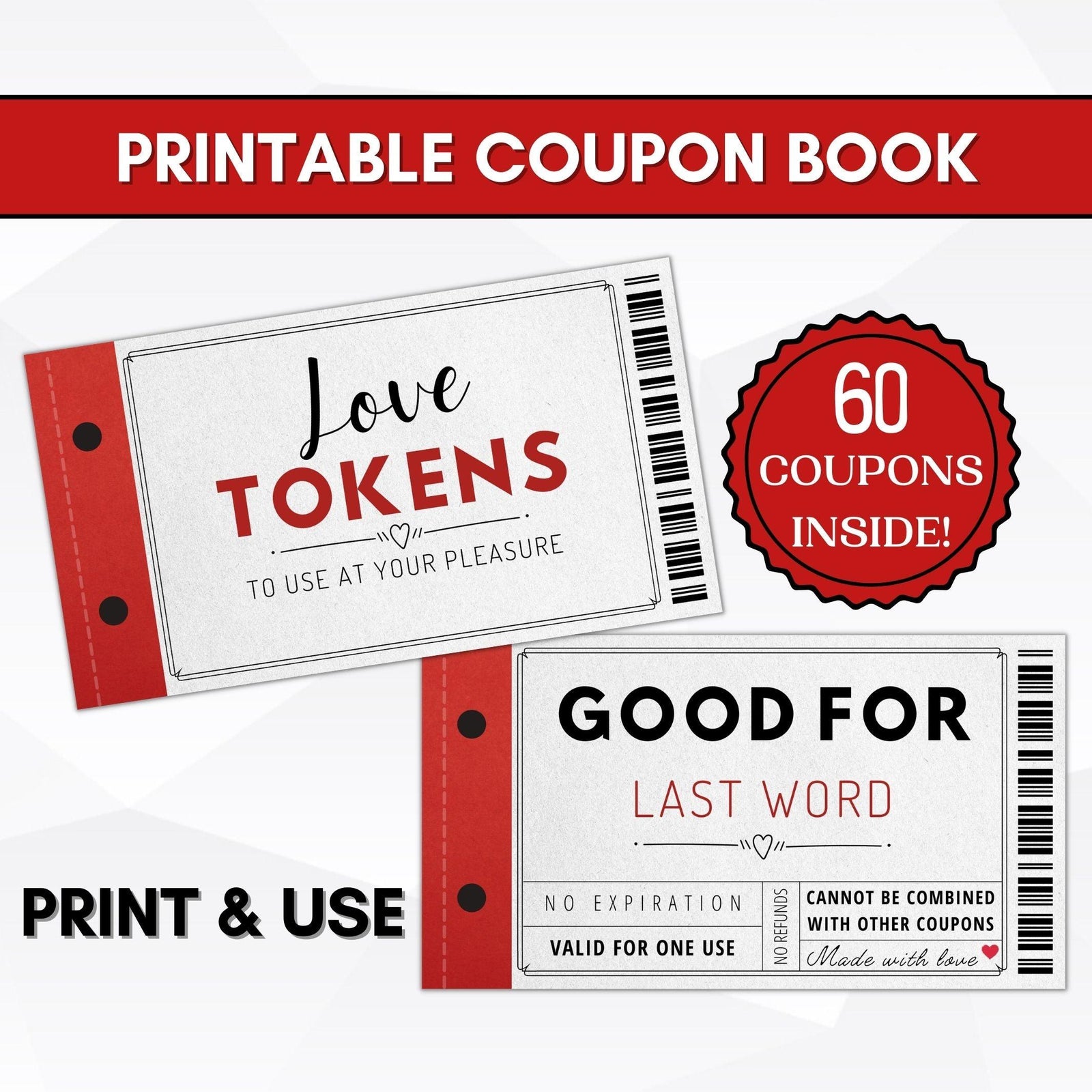 Printable Love Coupons for Couples Simple Desert Designs