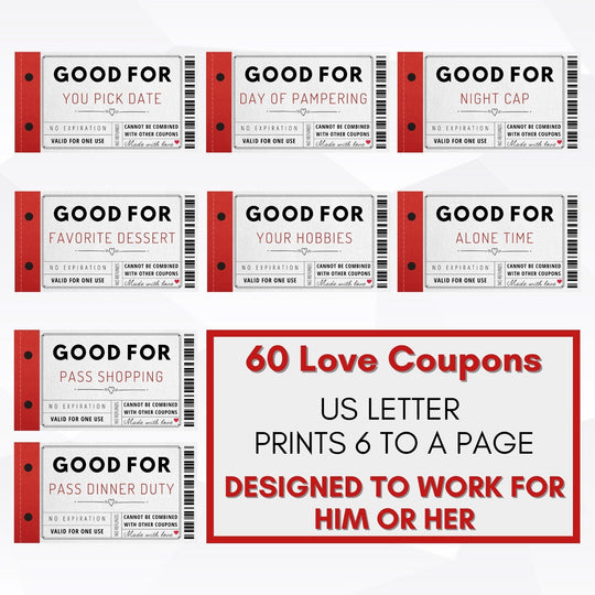 Boyfriend Girlfriend Love Coupons Gift – Simple Desert Designs