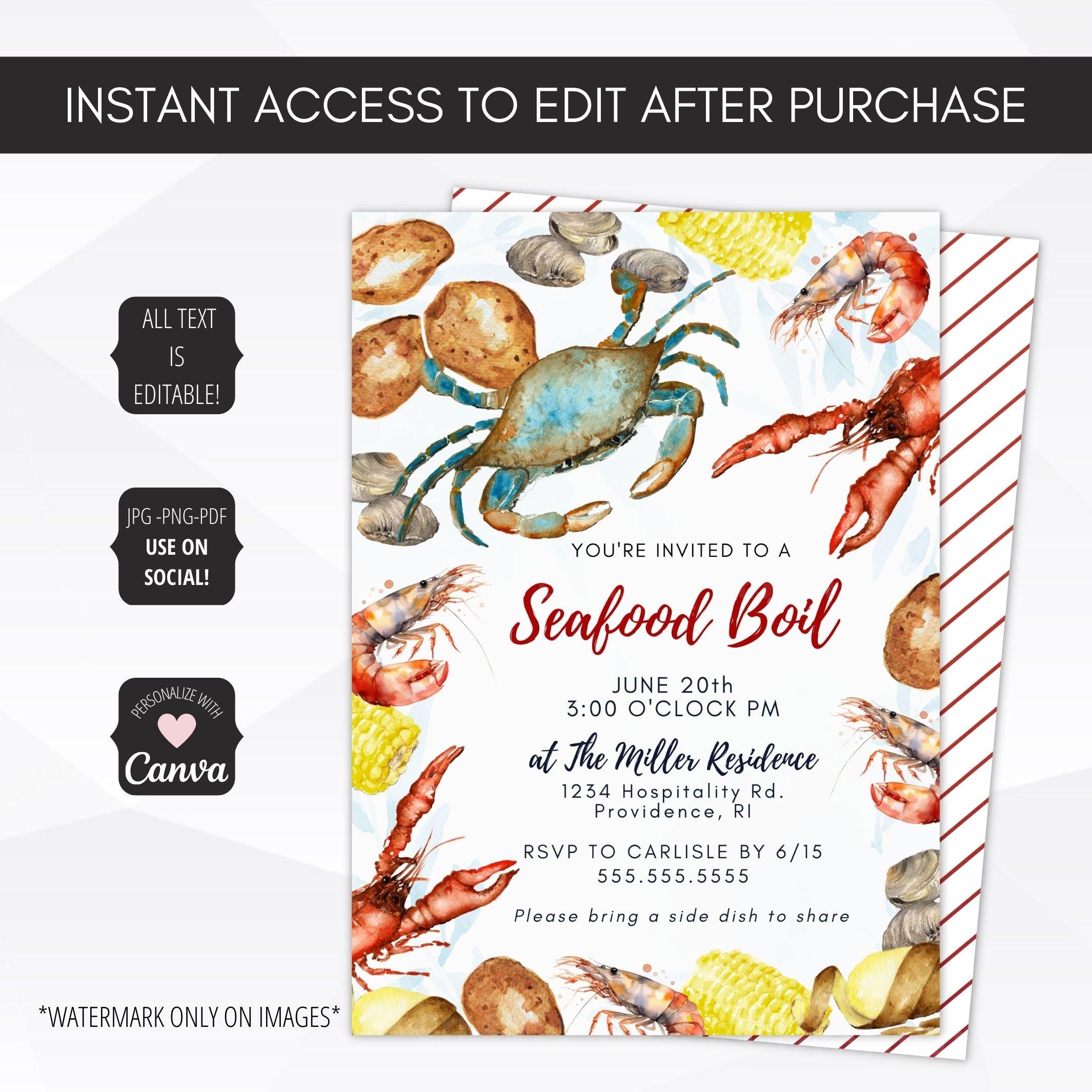 Low Country Boil Invitations