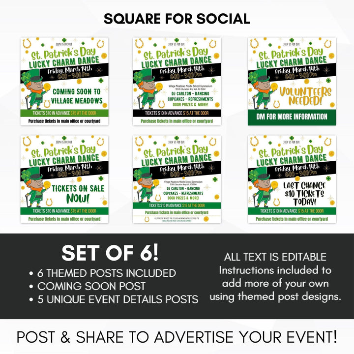 Lucky Charm Dance Flyer Ticket Bundle | Simple Desert Designs