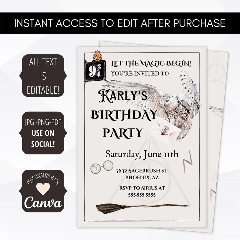 magical birthday invitation template