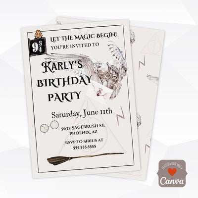 magic themed birthday invitation template