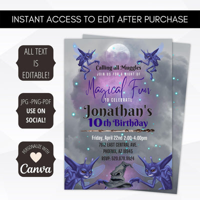 magical birthday invitation template