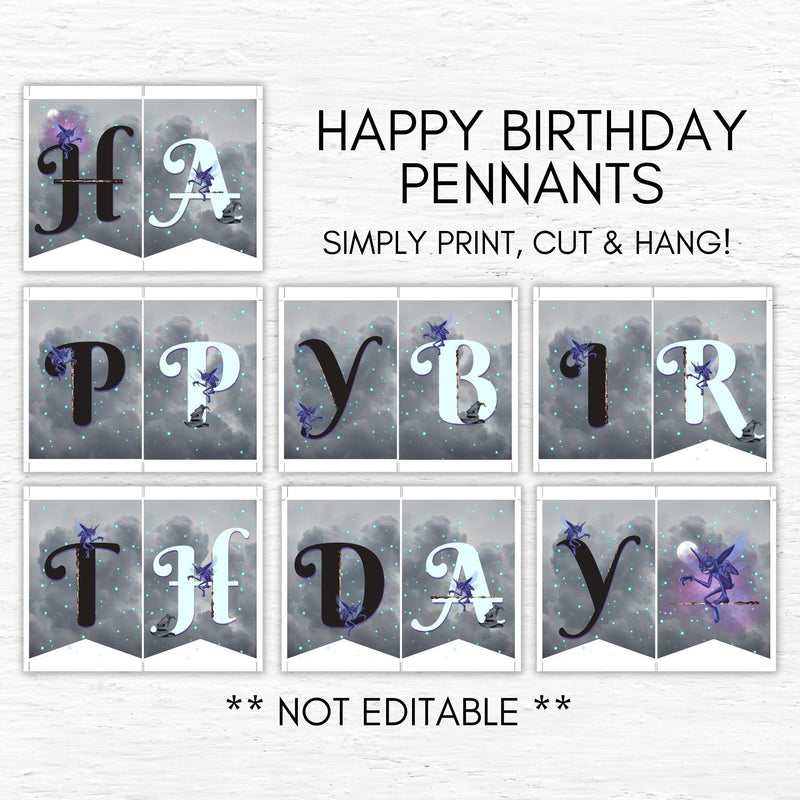 happy birthday sign pennants bunting wizarding