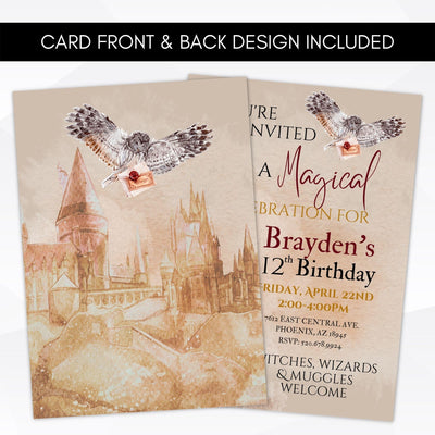 editable magical birthday invite template