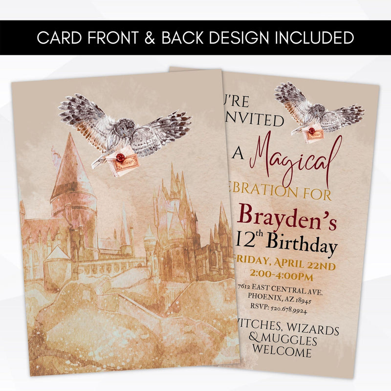 editable magical birthday invite template