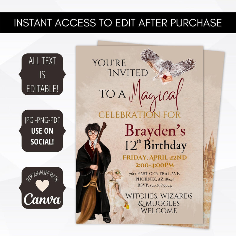 magical birthday invitation template