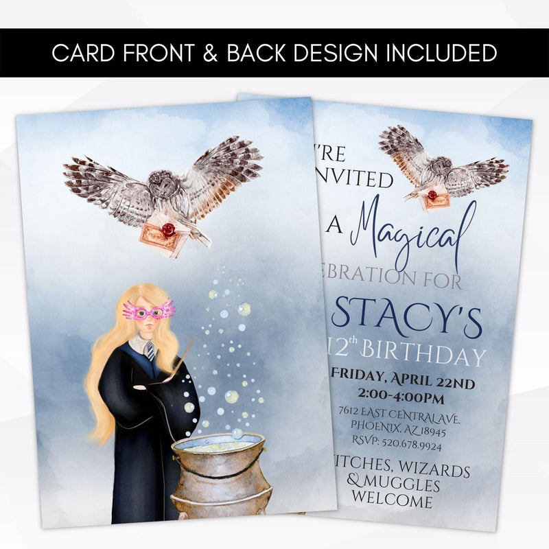 editable magical birthday invite template