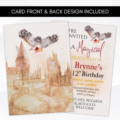 editable magical birthday invite template