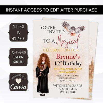 magical birthday invitation template