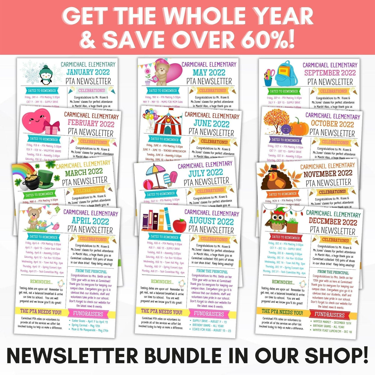 March PTO Newsletter Flyer Template - Simple Desert Designs