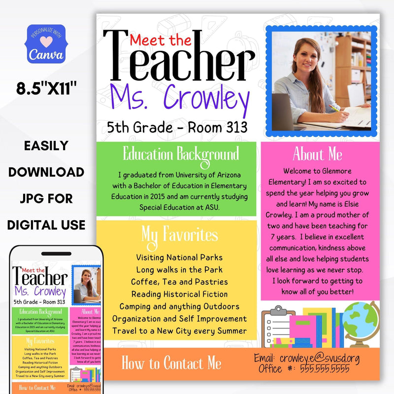 Meet the Teacher Flyer - EDITABLE TEMPLATE - Simple Desert Designs