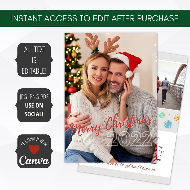 company photo christmas card editable