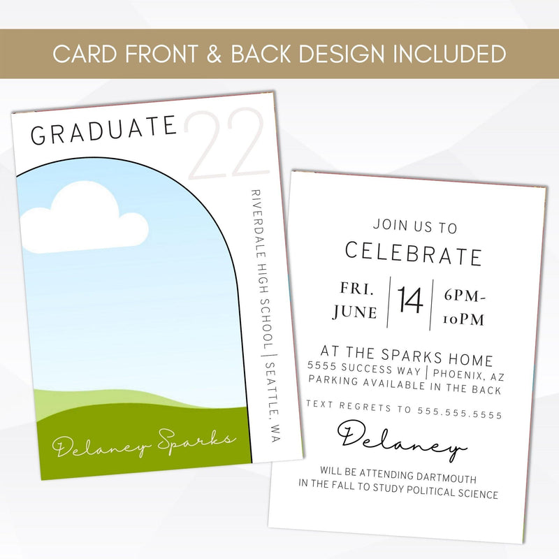 editable bohemian graduation picture announcement template