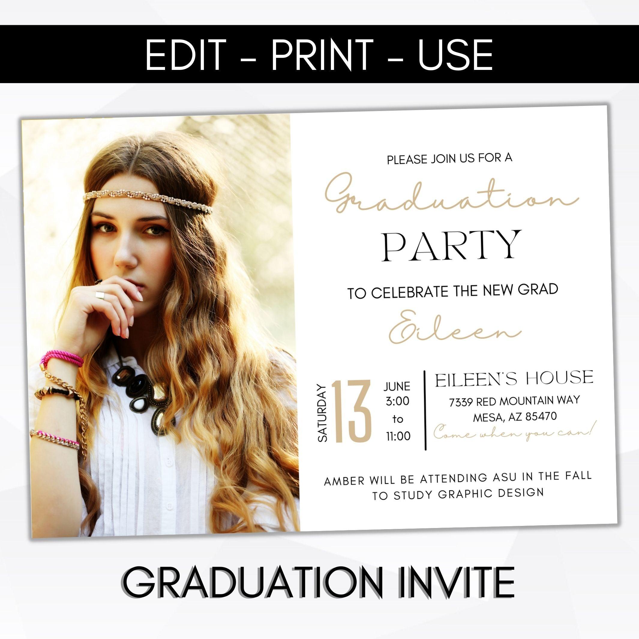 Minimal Bohemian Graduation Announcement – Simple Desert Designs