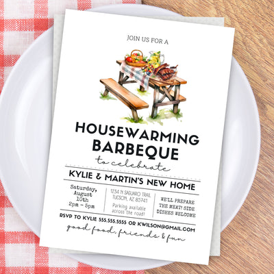 modern watercolor barbeque invitation for any personalized bbq party invite
