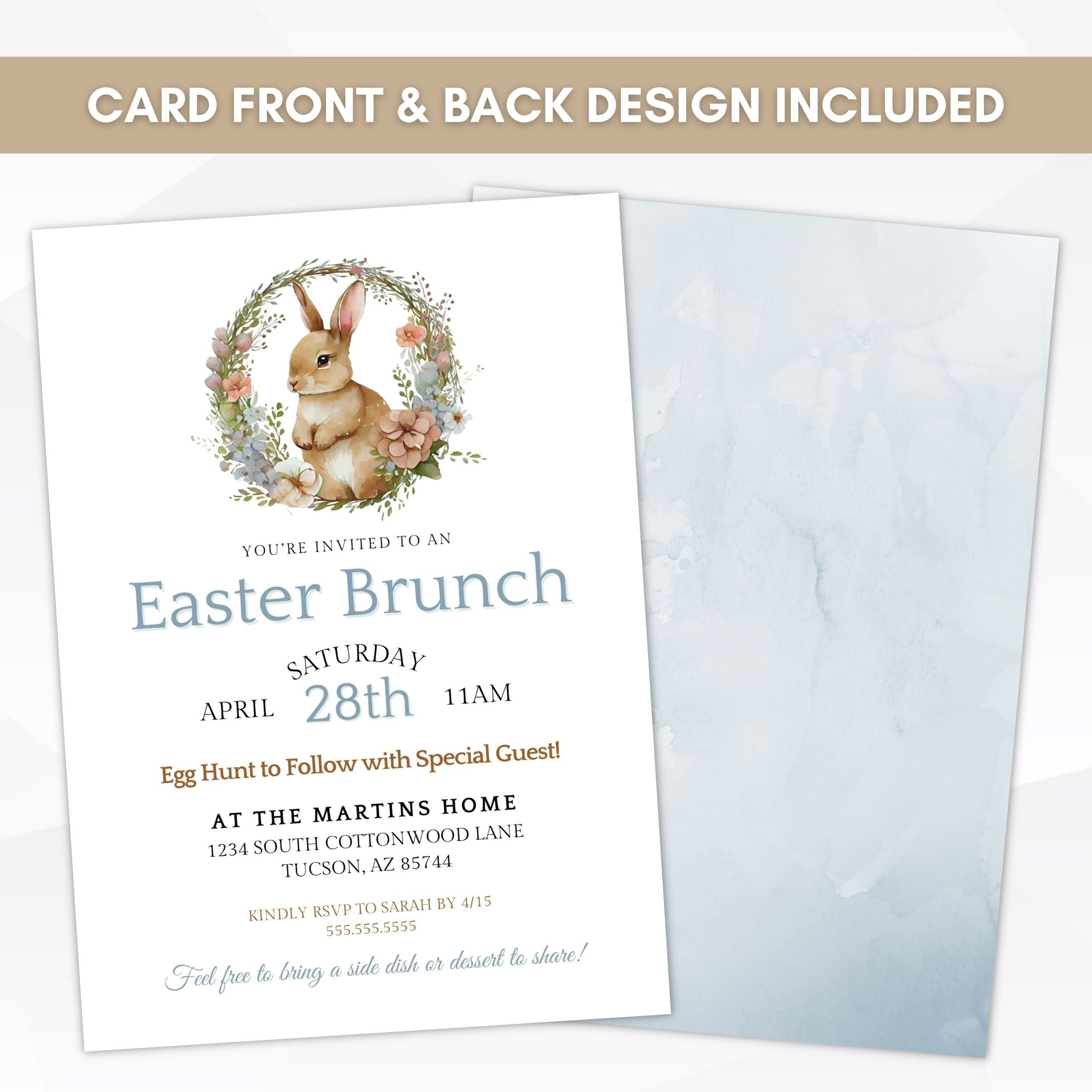 both front and back of easter invitaitons included with purchase