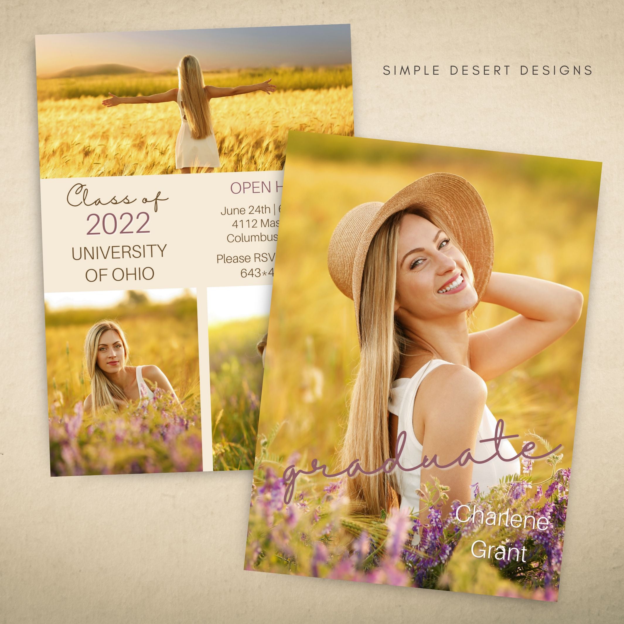 Photo Graduation Announcement Invite – Simple Desert Designs