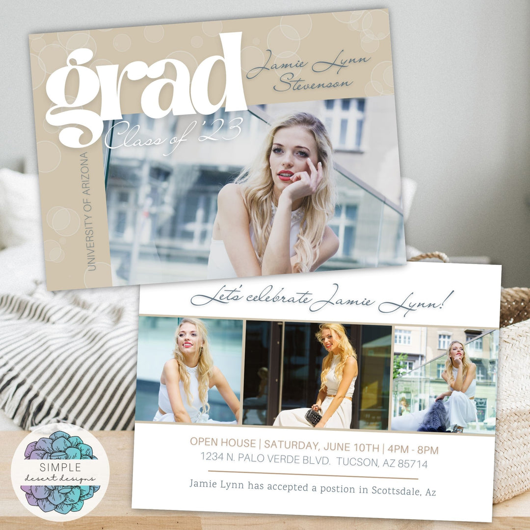 College Graduation Announcement Template | Simple Desert Designs