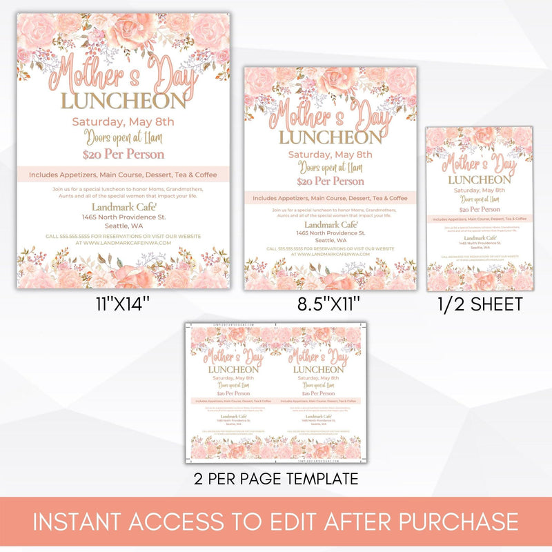 flower sale flyer for mom mothers day invitation spring event flyer