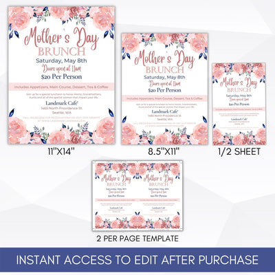 flower sale flyer for mom mothers day invitation spring event flyer