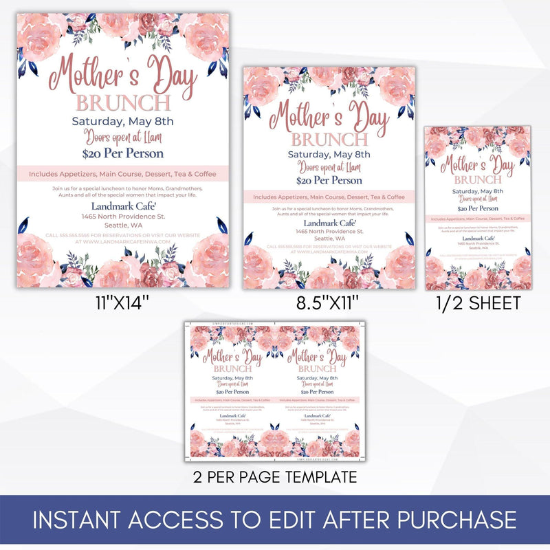 flower sale flyer for mom mothers day invitation spring event flyer