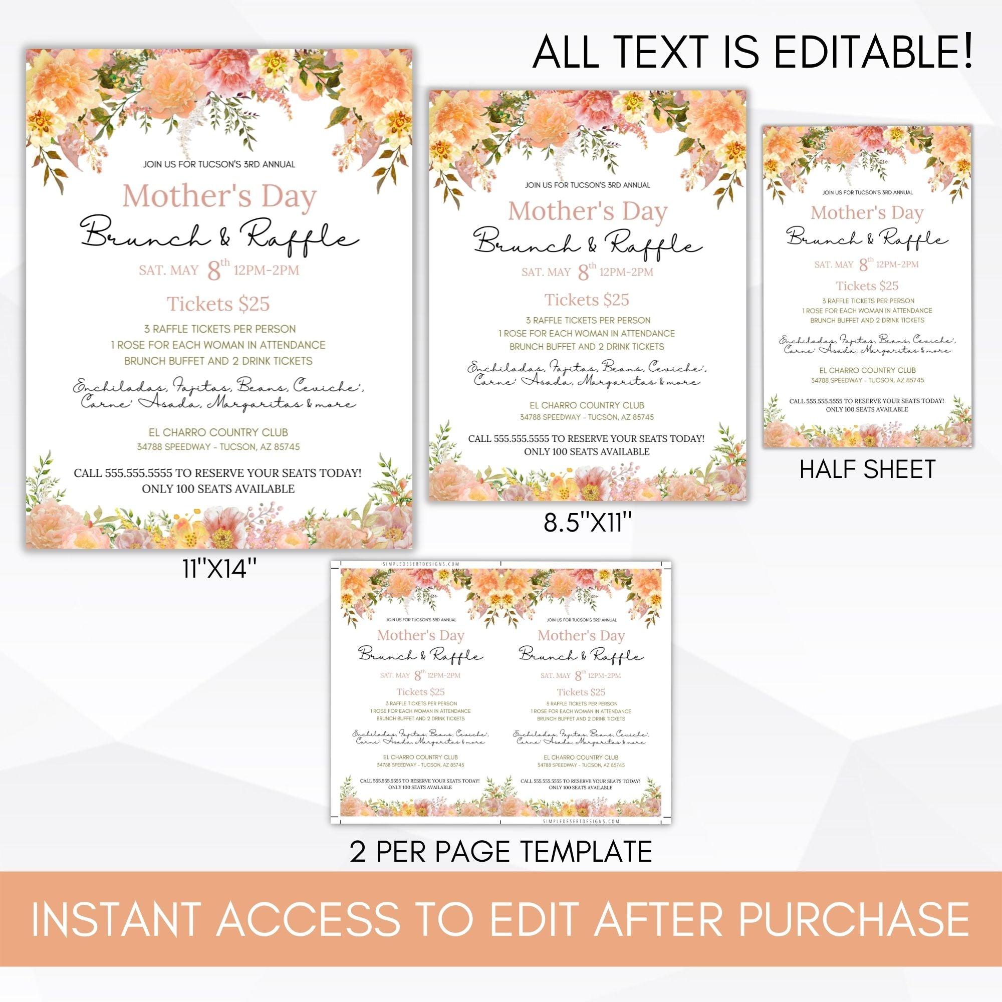 flower sale flyer for mom mothers day invitation spring event flyer