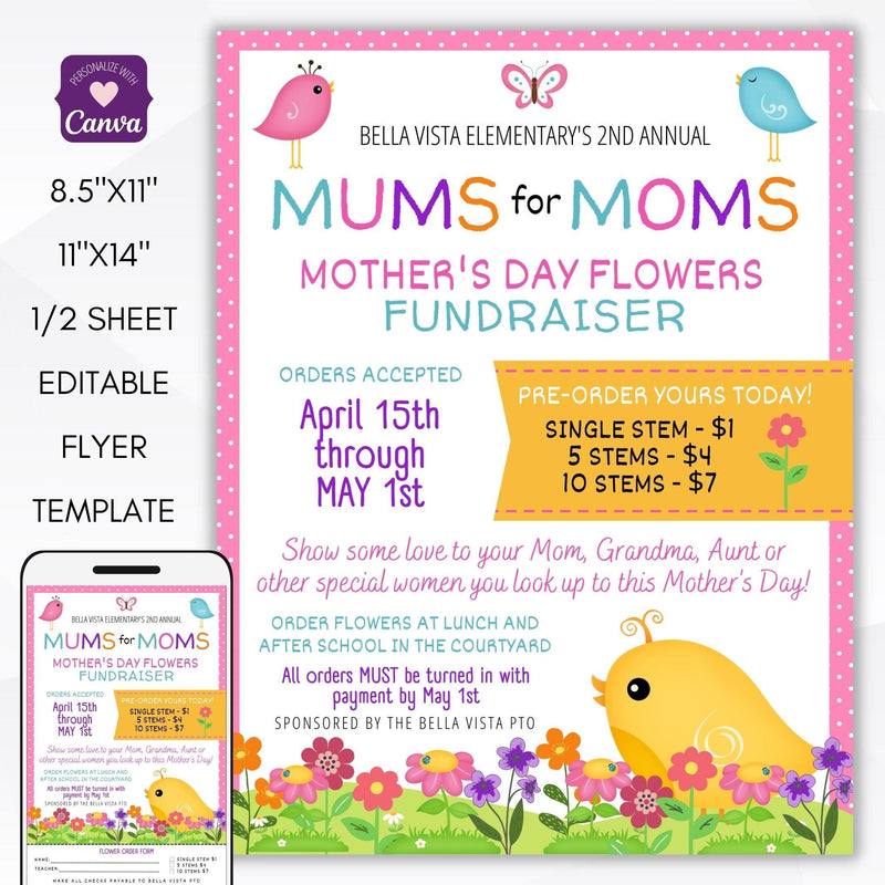 mums for mom mothers day flower sales fundraiser event for school pto pta ptc set gnome