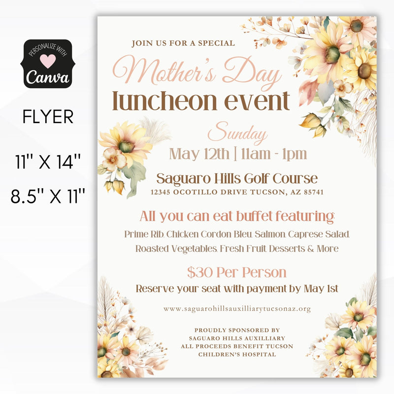 modern mothers day brunch or luncehon invitatons