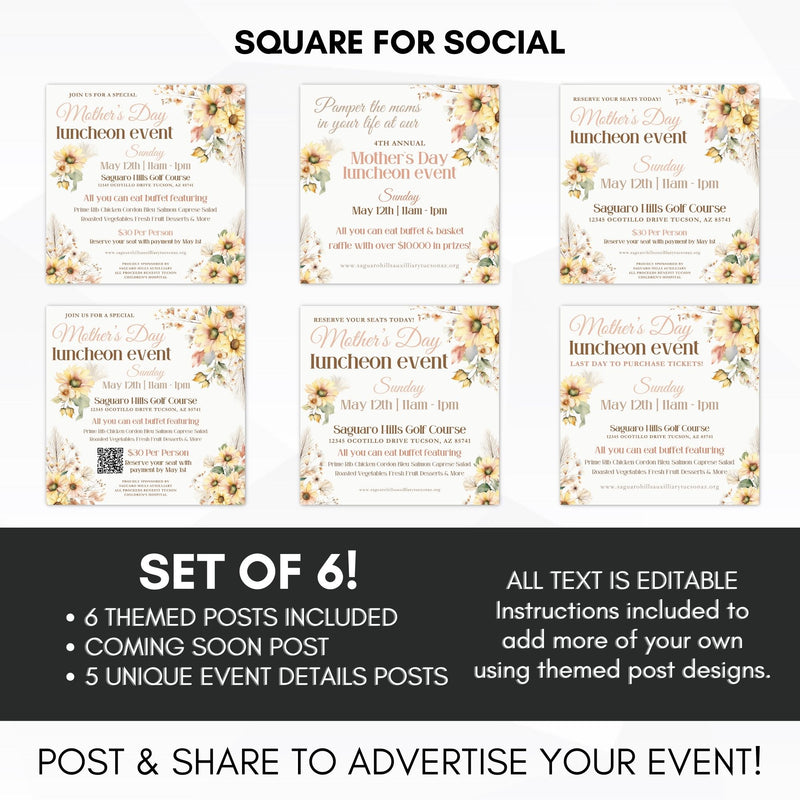 mothers day event social media post templates