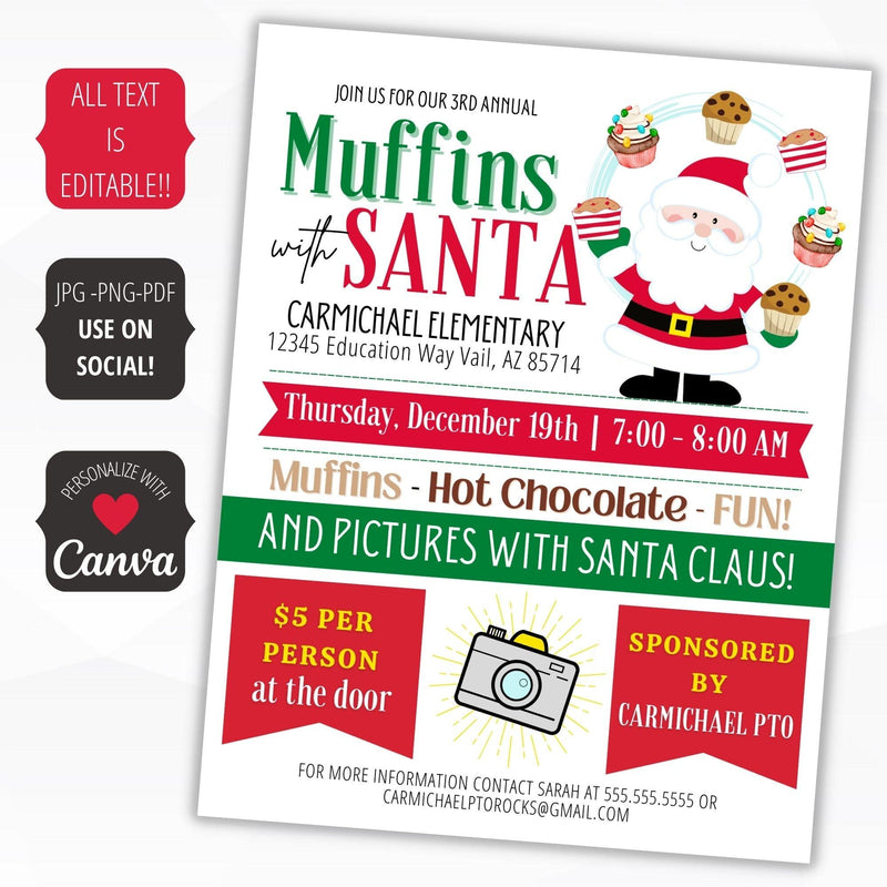 muffins with santa claus fundraiser idea
