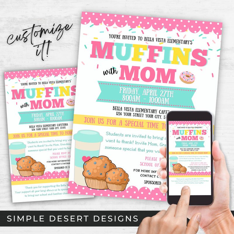 fun muffins with mom invitation flyers for fun mother&