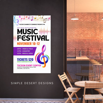 vibrant music festival poster template