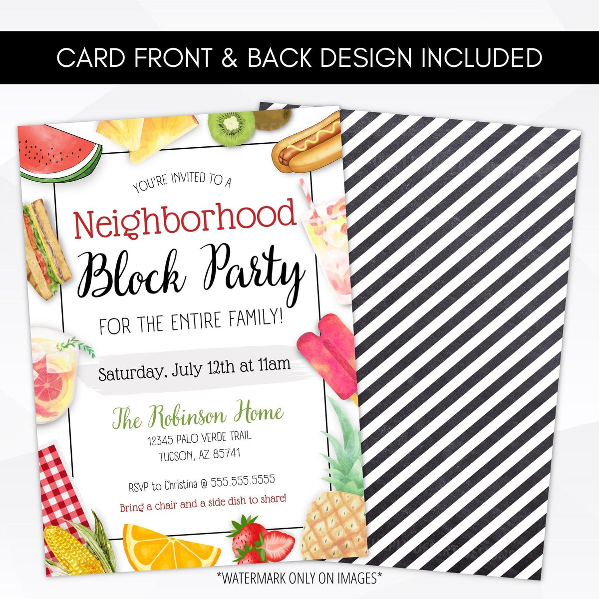 BBQ Block Party Invitation Template - Simple Desert Designs