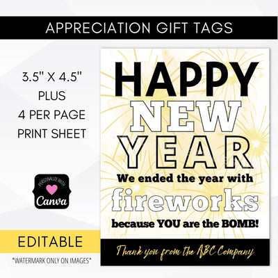 Editable New Years Gift Tag