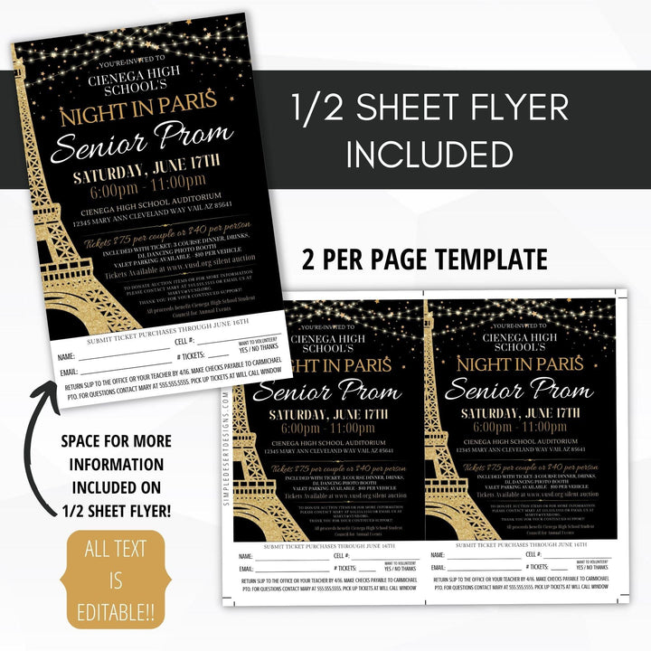 Night in Paris Dance Flyer Bundle Black – Simple Desert Designs